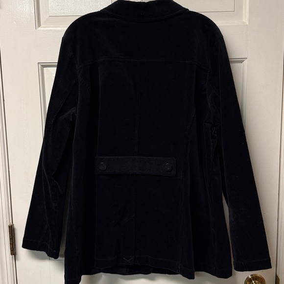 D&co. Denim & Company A342704 black Wide Wale Corduroy Barn Jacket NWOT - Picture 5 of 8